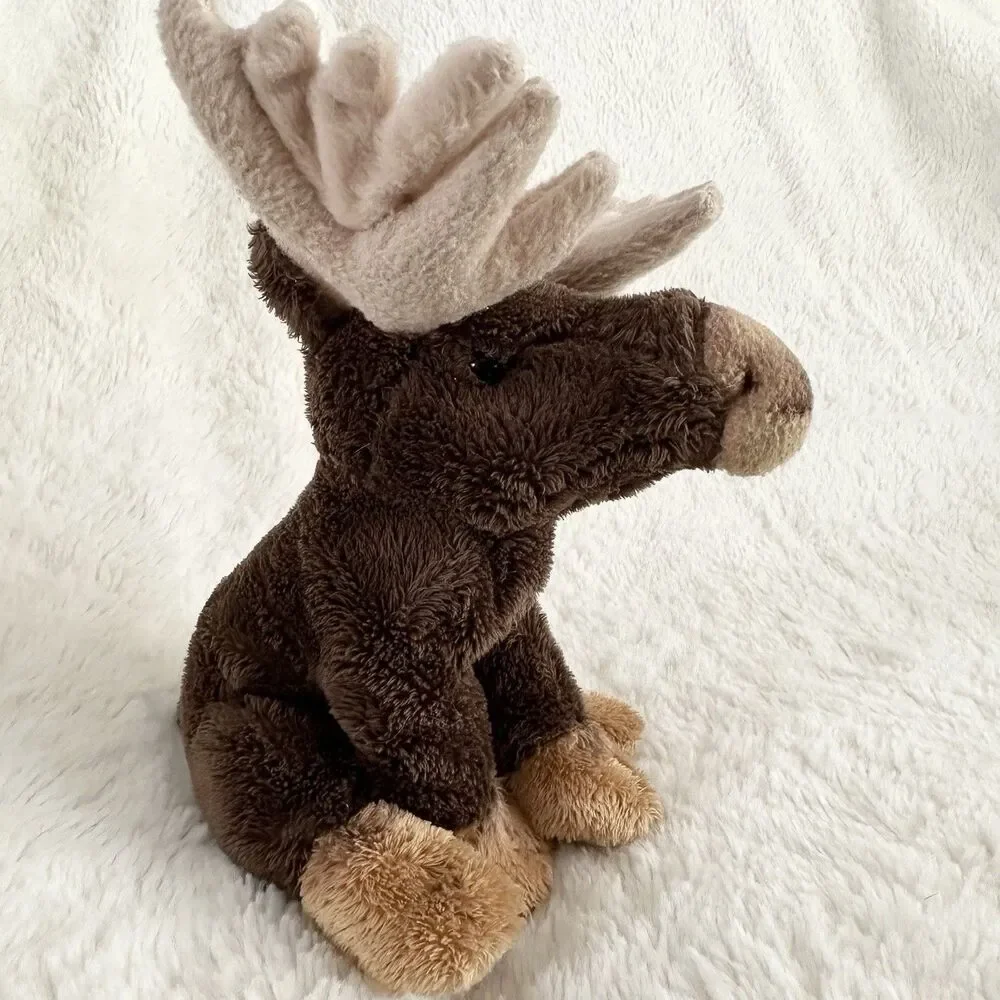 Nat And Jules Moose Elk Sitting Plush Small Realistic Stuffed Toy